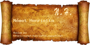 Német Henrietta névjegykártya